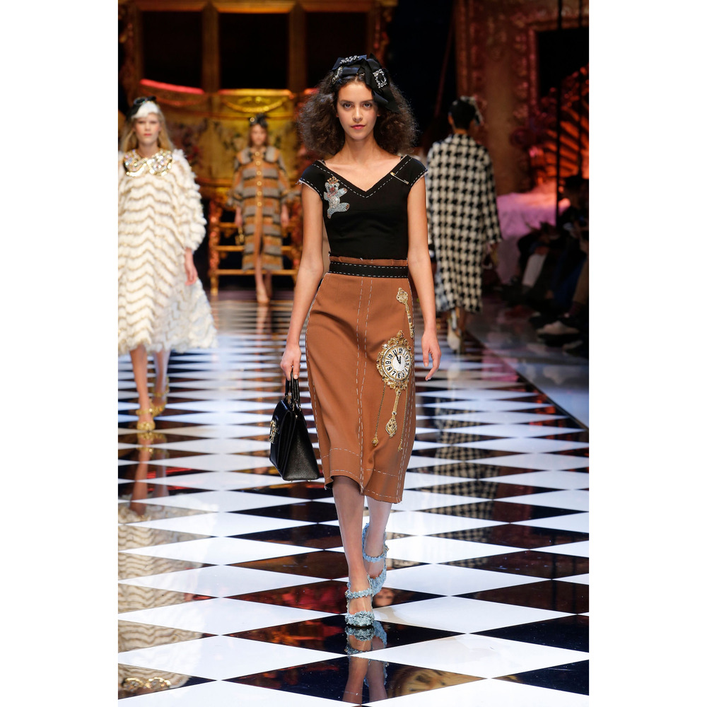 Dolce & Gabbana Iconic Wonderland "Clock" Embroidered Dress (IT38) RRP $6,525